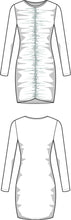Load image into Gallery viewer, Short Dress Long Sleeve Ruched Sewing Pattern - PDF