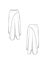 Load image into Gallery viewer, Asymmetric Midi Skirt Sewing Pattern - PDF