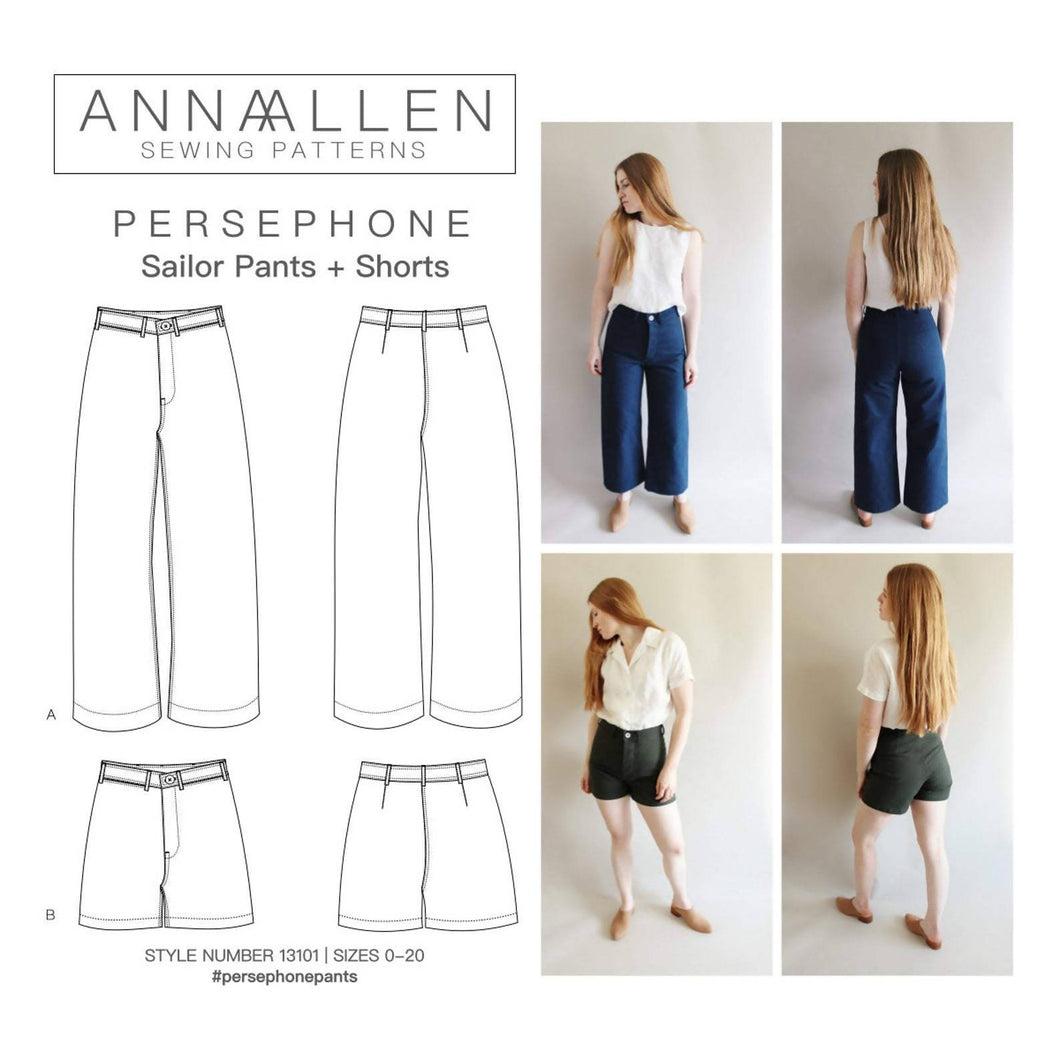 Persephone Pants and Shorts PDF - 0-20