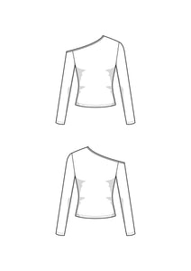 Asymmetric Long Sleeve Top Sewing Pattern - PDF