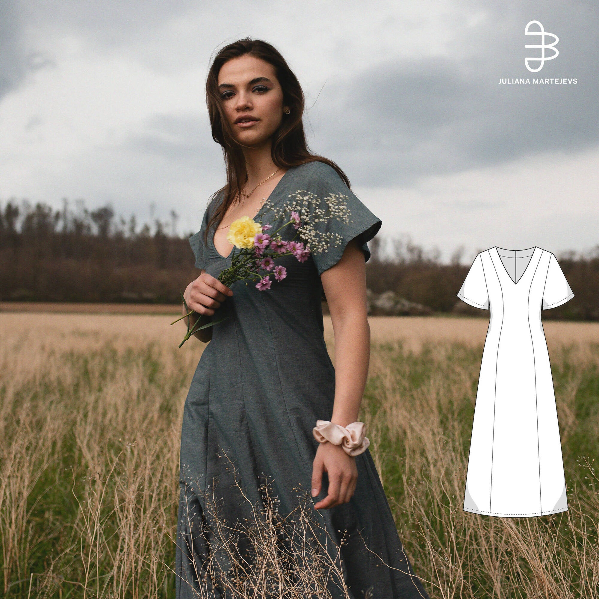 Midi Dress Short Sleeve PDF Sewing Pattern – IndiePatterns