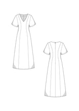 Load image into Gallery viewer, Midi Dress Short Sleeve Sewing Pattern - PDF