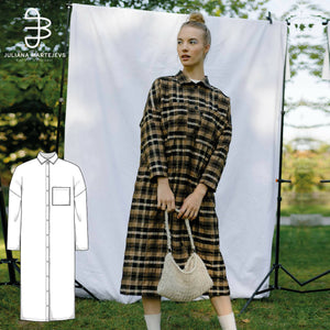 Long Shirt Blouse Dress Sewing Pattern - PDF