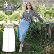Load image into Gallery viewer, Midi Skirt Elastic Waist Sewing Pattern - PDF