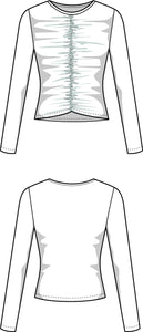 Rouched Longsleeve Top Sewing Pattern - PDF