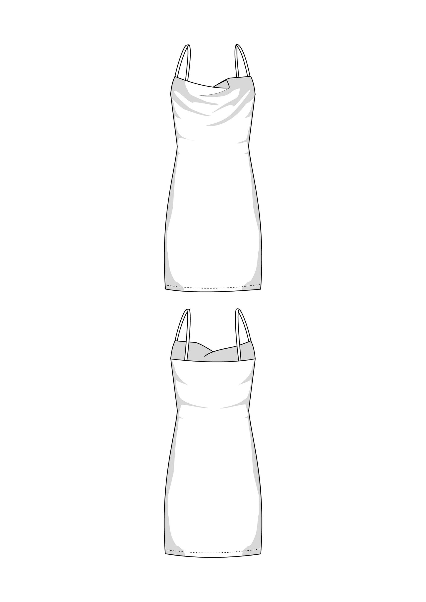 cowl neck mini dress pattern Cowl Neck Mini Dress Sewing Pattern Assembly Sew a cowl neck mini dress #pdfpattern #diysewing