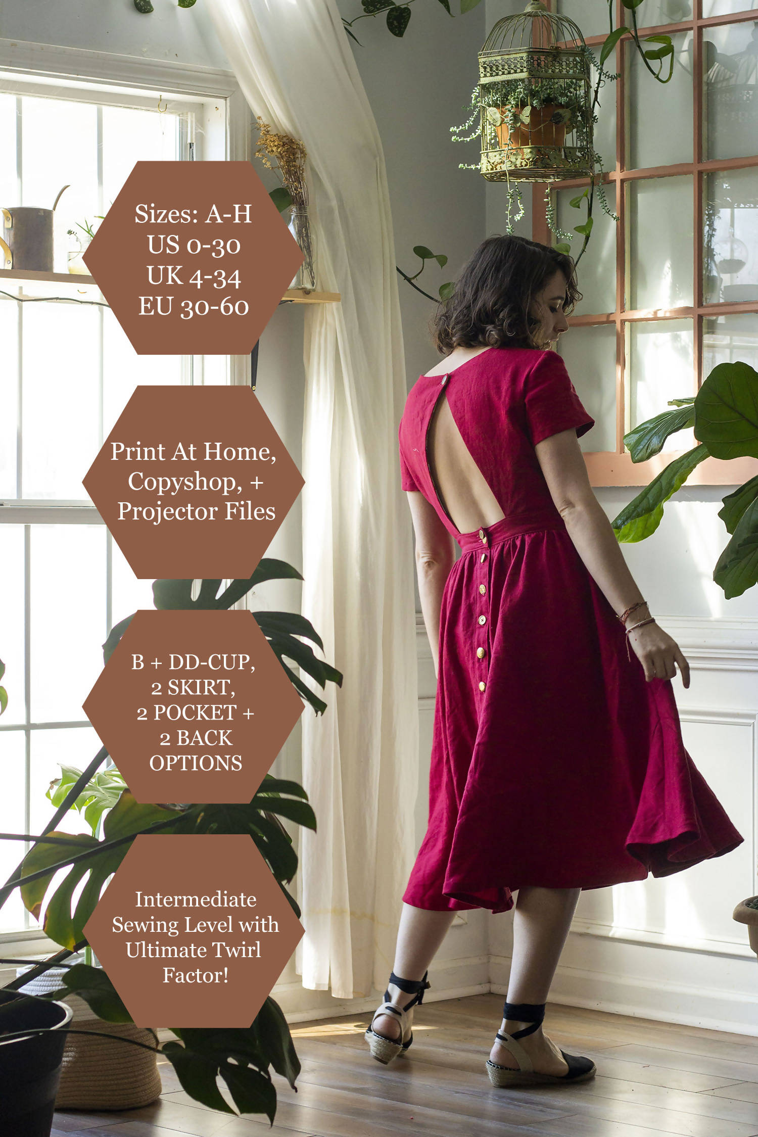 The Fleur Pinafore Dress - PDF Sewing Pattern