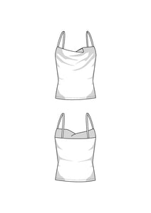 Cowl Neck Top Shirt Sewing Pattern - PDF