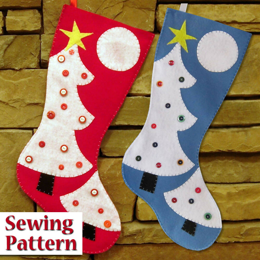 Extra Large Christmas Stocking Sewing Pattern | Christmas Tree ...