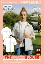 Load image into Gallery viewer, Short Sleeve Blouse Shirt Sewing Pattern - PDF