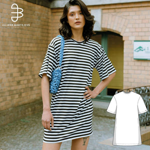 Short T-Shirt Dress Short Sleeves Sewing Pattern - PDF