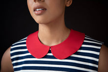 Load image into Gallery viewer, Add some personality to any outfit with this stand-alone collar. This PDF pattern is the perfect complement to your other slow fashion makes. Select a fun fabric to add a pop of colour to your wardrobe or keep it simple yet polished with gemstones and pearls. Be creative, be original, be you.