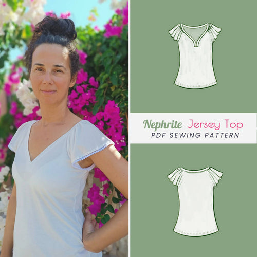 Flutter Sleeve Jersey Top - Nephrite - PDF