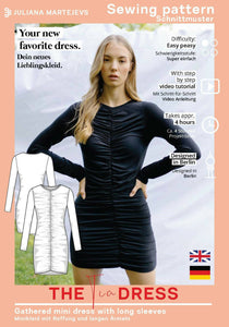 long sleeve mini dress sewing pattern Open back long sleeve mini dress | Sewing pattern