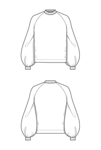 Sweatshirt Pullover Sweater Sewing Pattern - PDF