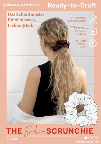 Hair Scrunchie Elastic Band Sewing Pattern - PDF