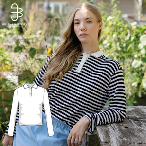 Poloshirt Long Sleeve Top Sewing Pattern - PDF