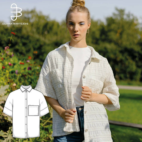 Short Sleeve Blouse Shirt Sewing Pattern - PDF