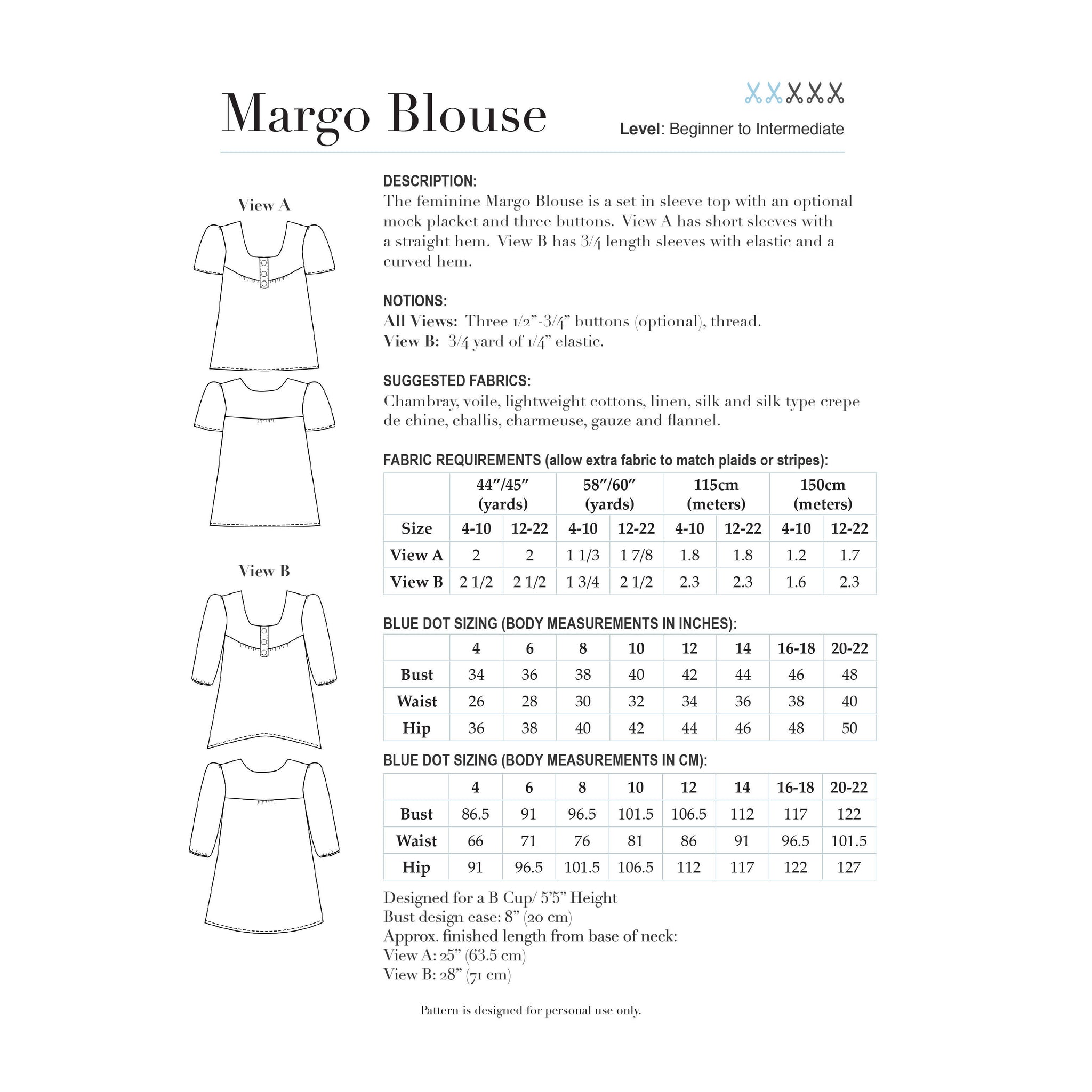 Margo Pattern Margo Blouse PDF – IndiePatterns